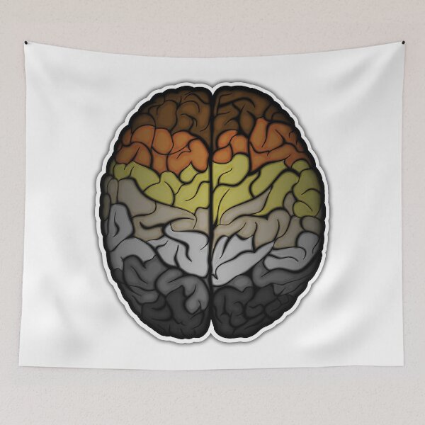 Item preview, Large Gay Bear Pride Flag Colored Brain designed and sold by LiveLoudGraphic.