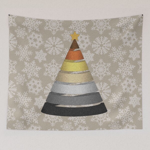 Item preview, Large Spiral Gay Bear Pride Flag Christmas Tree Vector designed and sold by LiveLoudGraphic.