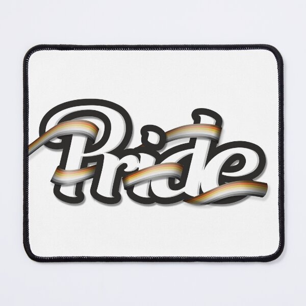 Item preview, Gay Bear pride flag colored ribbon wrapped around the letters of the word PRIDE designed and sold by LiveLoudGraphic.