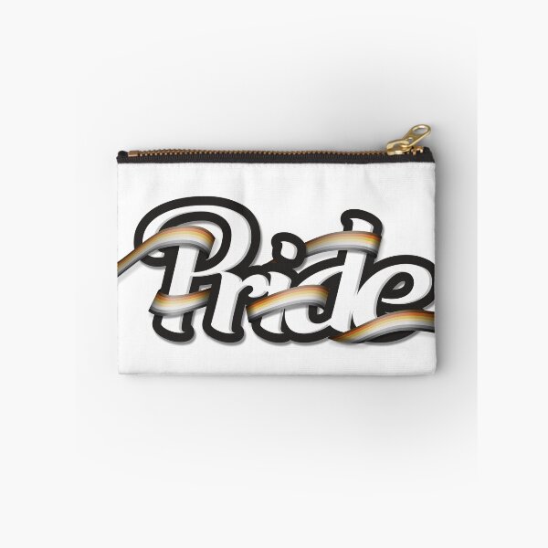 Item preview, Gay Bear pride flag colored ribbon wrapped around the letters of the word PRIDE designed and sold by LiveLoudGraphic.
