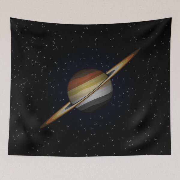 Item preview, Planet and Rings in Gay Bear Pride Flag Colors designed and sold by LiveLoudGraphic.
