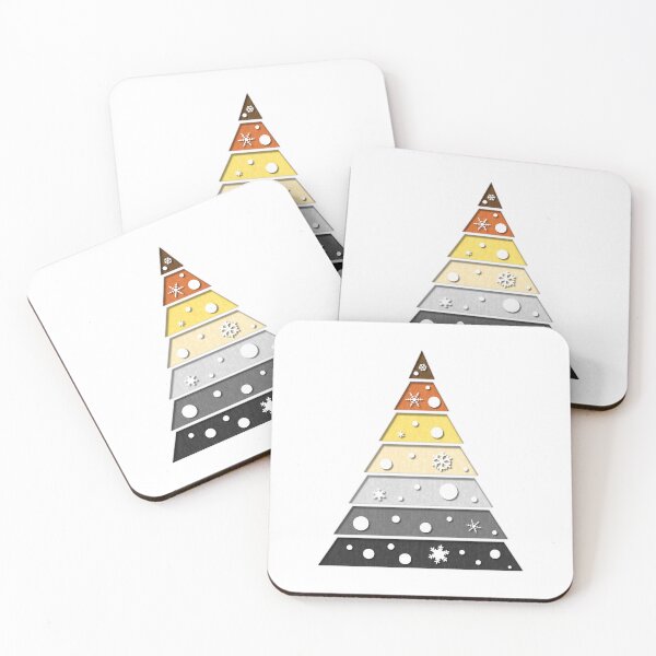 Item preview, Minimalist Christmas Tree in Gay Bear Pride Flag Colors designed and sold by LiveLoudGraphic.