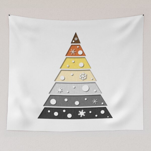 Item preview, Minimalist Christmas Tree in Gay Bear Pride Flag Colors designed and sold by LiveLoudGraphic.