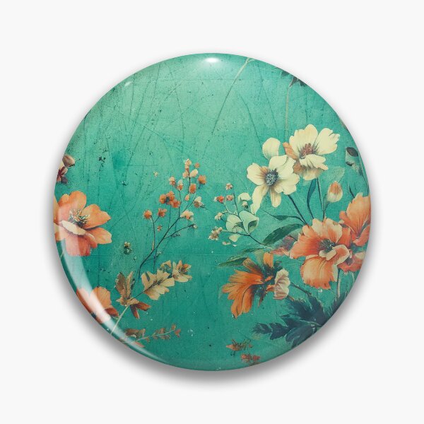 Item preview, Vintage Flowers Collage On Turquiose Background designed and sold by Honey Myrtle Studio.