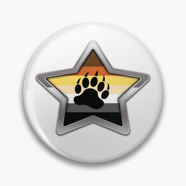 Item preview, Large Gay Bear Pride Flag Colored Star with Chrome Frame. designed and sold by LiveLoudGraphic.