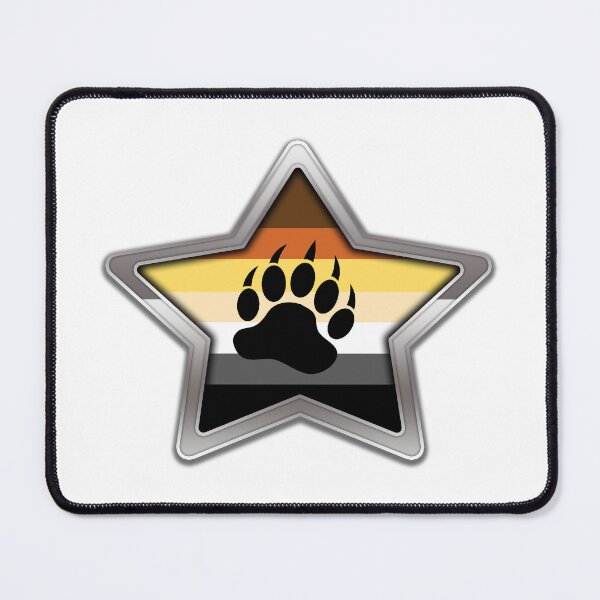 Item preview, Large Gay Bear Pride Flag Colored Star with Chrome Frame. designed and sold by LiveLoudGraphic.