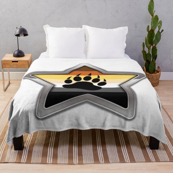 Item preview, Large Gay Bear Pride Flag Colored Star with Chrome Frame. designed and sold by LiveLoudGraphic.