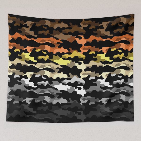 Item preview, Seamless Repeating Camouflage Textured Gay Bear Pride Flag Pattern designed and sold by LiveLoudGraphic.