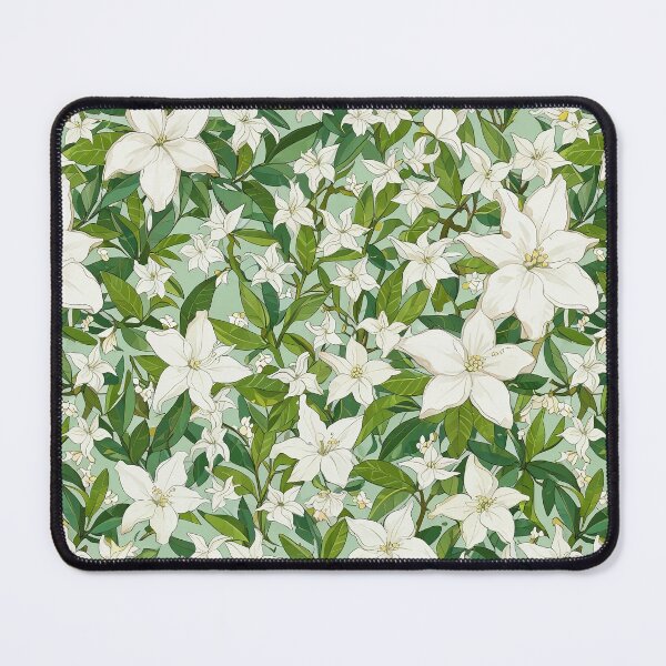 Item preview, White Star Jasmine flower pattern designed and sold by CoolPixels.
