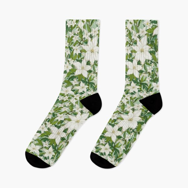 Item preview, White Star Jasmine flower pattern designed and sold by CoolPixels.