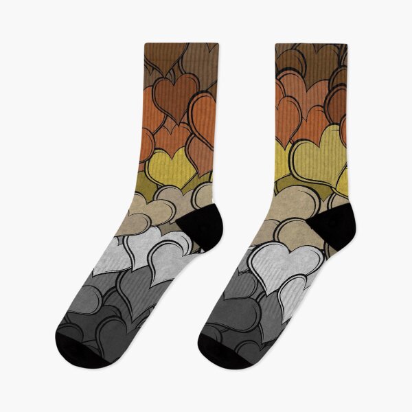 Item preview, Overlapping Hearts in Gay Bear Pride Flag Colors designed and sold by LiveLoudGraphic.