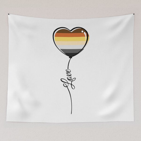 Item preview, Gay Bear Pride Minimalist Heart Balloon with Love designed and sold by LiveLoudGraphic.