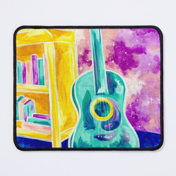 Item preview, Neon Turquoise Guitar Still Life – Vibrant & Sparkling Art designed and sold by MoiyaCreations.