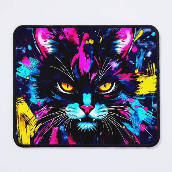 Item preview, BLACK CYBER NEON CAT designed and sold by Mark Fischer.