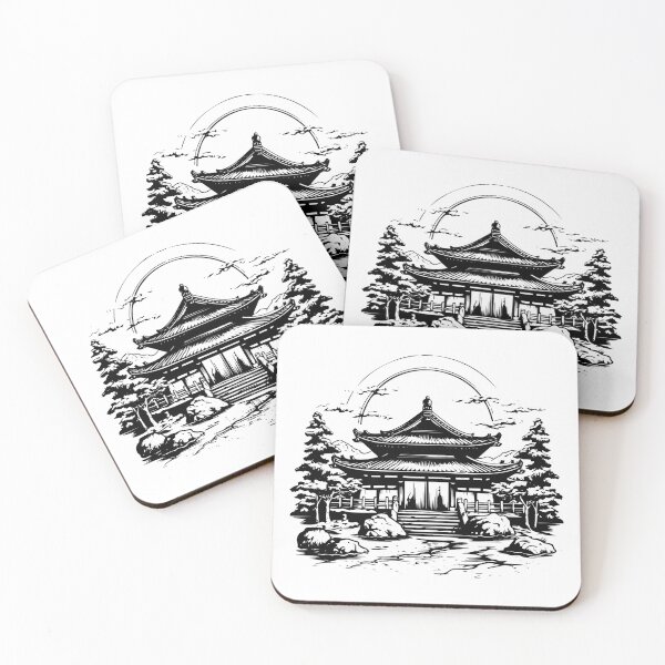 Item preview, Ancient Japanese Temple Asian Landscape Oriental Pagoda designed and sold by inkoutninja.
