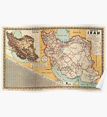 Map Of Iran 1960 Poster