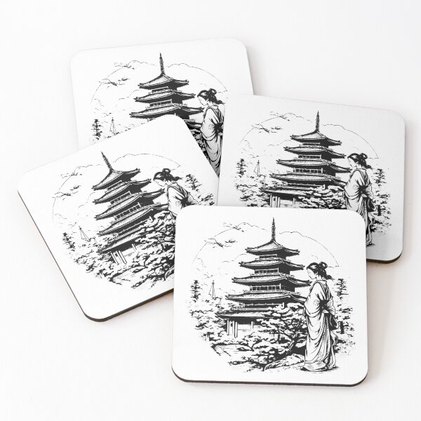 Item preview, Japanese Geisha Empress Queen Asian Traditional Pagoda designed and sold by inkoutninja.