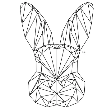 Artwork thumbnail, Geometric Rabbit Head - Customizable Design by YaraCreatyque