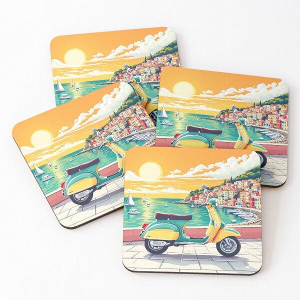 Item preview, Vintage Scooter by the Mediterranean Coast designed and sold by Prints & Wonders.