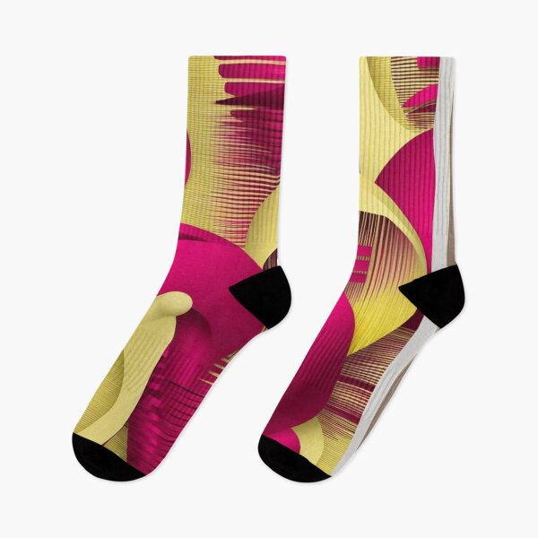 Artikelvorschau, Abstraktes 3D-Muster in Fuchsia und Gelb entworfen und verkauft von PeggyMacStudio.