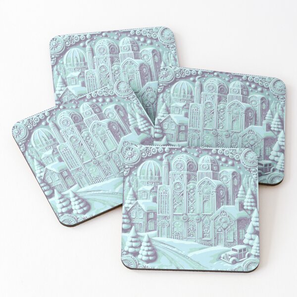 Item preview, Art Deco Puffy Paint Winter Village designed and sold by LuxuryApparels.