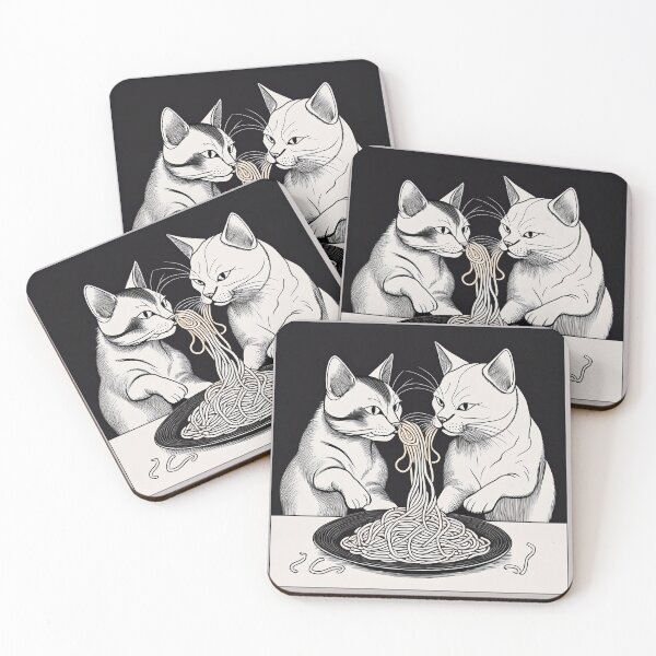 Item preview, Cute Cat Eating Ramen  designed and sold by Kodexstore.