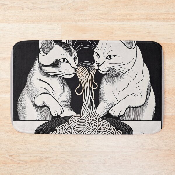 Item preview, Cute Cat Eating Ramen  designed and sold by Kodexstore.