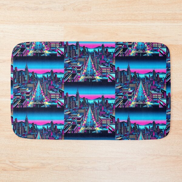 Item preview, Night view of a city of neon colors designed and sold by Dogandesighn.