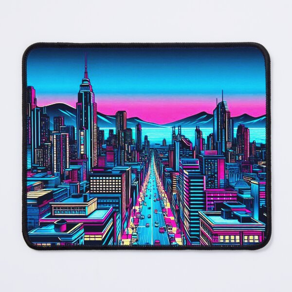 Item preview, Night view of a city of neon colors designed and sold by Dogandesighn.