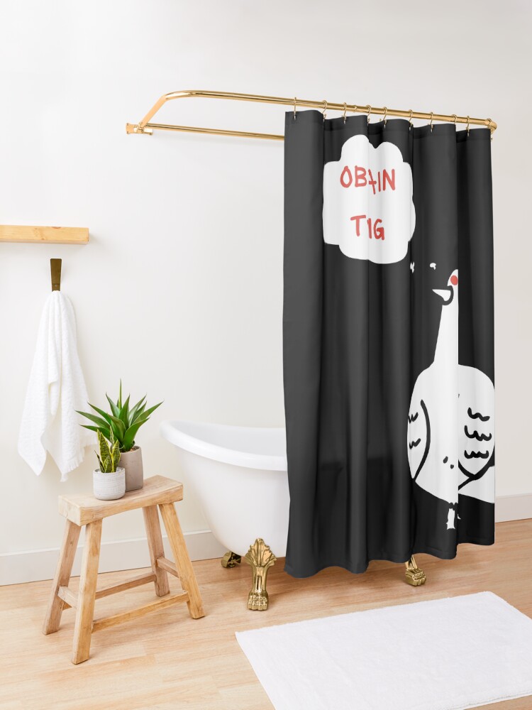 Thumbnail 3 of 5, Shower Curtain, obtain twig designed and sold by SeagullEatChip.