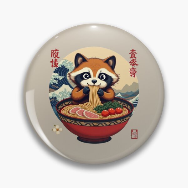 Item preview, Cute Tanuki Eating Ramen T-Shirt – Perfect for Asian Food & Tanuki Lovers! designed and sold by CrafteeTrends.