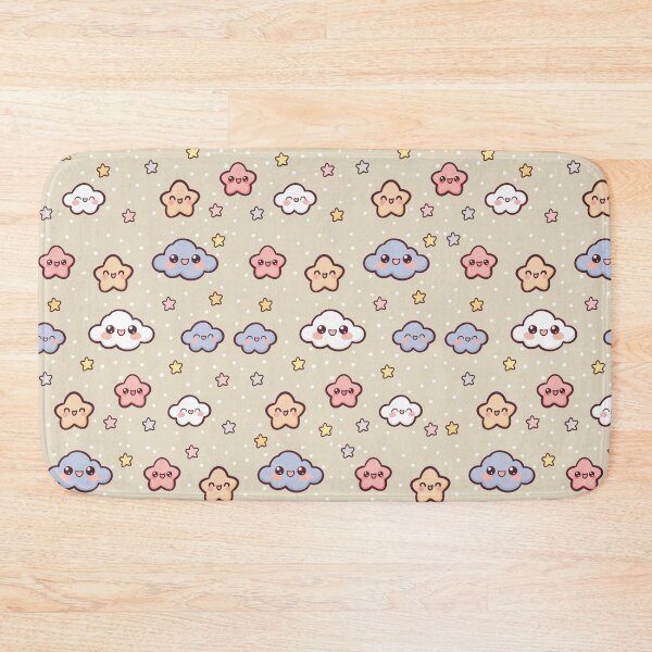 Item preview, Cute Kawaii Clouds, Stars and Dots Seamless Pattern designed and sold by SpiritedArtwork.