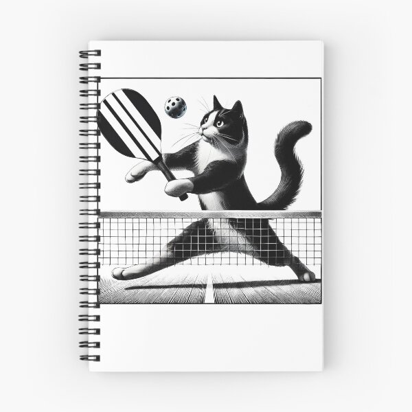 Item preview, Vintage Cat Playing Pickleball Kitten Lover Paddleball designed and sold by Kimberley King Art  King Art.