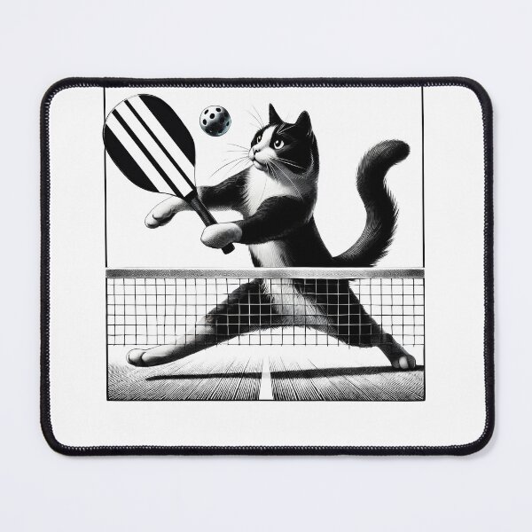 Item preview, Vintage Cat Playing Pickleball Kitten Lover Paddleball designed and sold by Kimberley King Art  King Art.