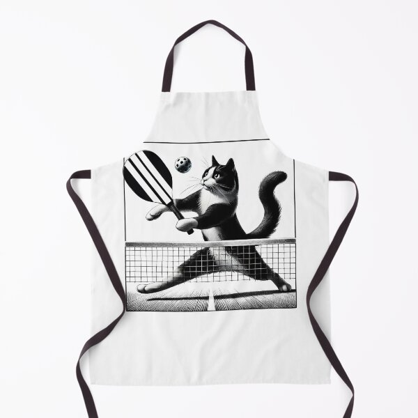 Item preview, Vintage Cat Playing Pickleball Kitten Lover Paddleball designed and sold by Kimberley King Art King Art.
