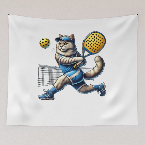 Item preview, Cat Playing Pickleball Kitten Lover Paddleball designed and sold by Kimberley King Art  King Art.