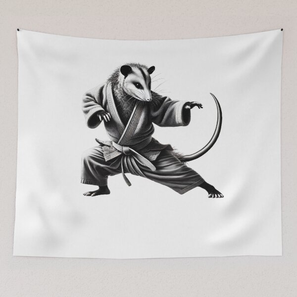 Item preview, Vintage Possum Doing Aikido Opossum Lover designed and sold by Kimberley King Art  King Art.