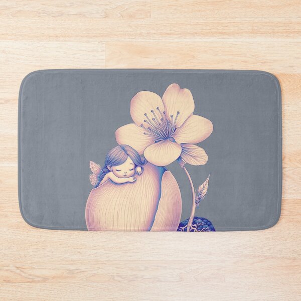 Item preview, Sleeping Flower Fairy in Blossom Bud | Whimsical Spring Fantasy Art designed and sold by Nadia-joy.