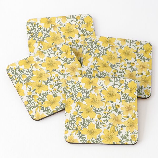 Item preview, St. John’s Wort, yellow flowers pattern designed and sold by CoolPixels.