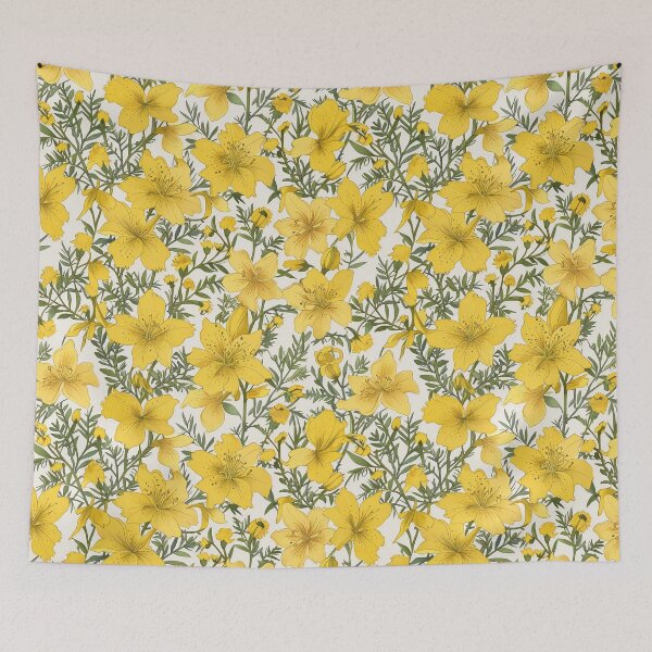 Item preview, St. John’s Wort, yellow flowers pattern designed and sold by CoolPixels.