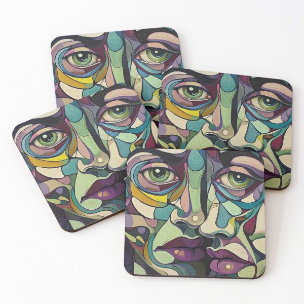 Item preview, 1746 Abstract Faces designed and sold by nikoart001.