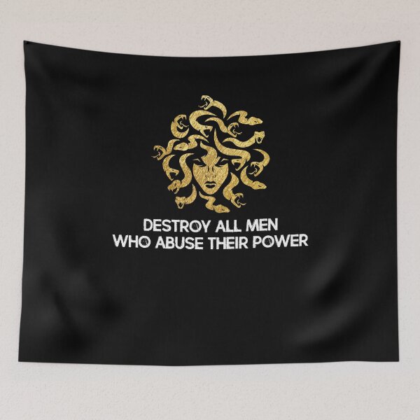 Item preview, Destroy All Men Who Abuse Power Greek Goddess Feminism designed and sold by Dressed For  Duty.