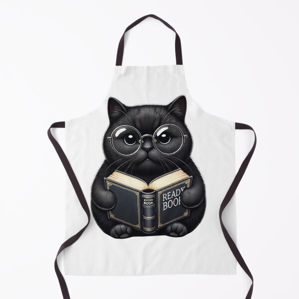 Item preview, Bookworm Black Cat | Cute Nerdy Cat with Glasses Reading Book | Smart Study Kitty Art designed and sold by teetomorrow83.
