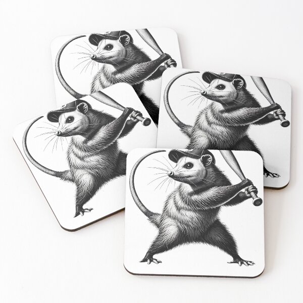 Artikelvorschau, Vintage Possum spielt Softball Baseball Opossum Liebhaber Softball-Spieler entworfen und verkauft von Kimberley King Art  King Art.