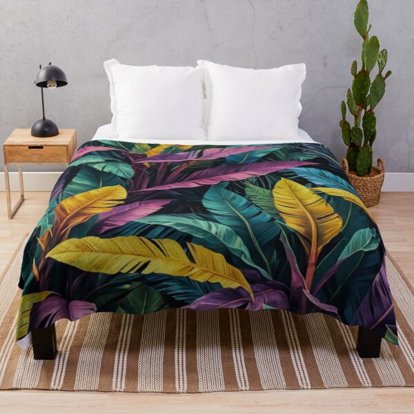 Item preview, Yellow Pink Purple Leaves - Aesthetic Tropical Plants Foliage - Greenery - Fresh Dense Plants - Vegetation designed and sold by MyArt23.
