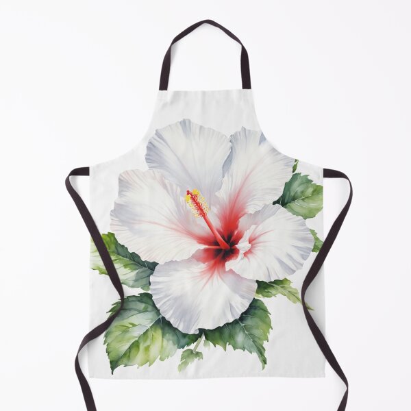 Artikelvorschau, Blumenplakat - Aquarellmalerei einer weißen Hibiskusblüte entworfen und verkauft von Museum Of Non-Existing Art.