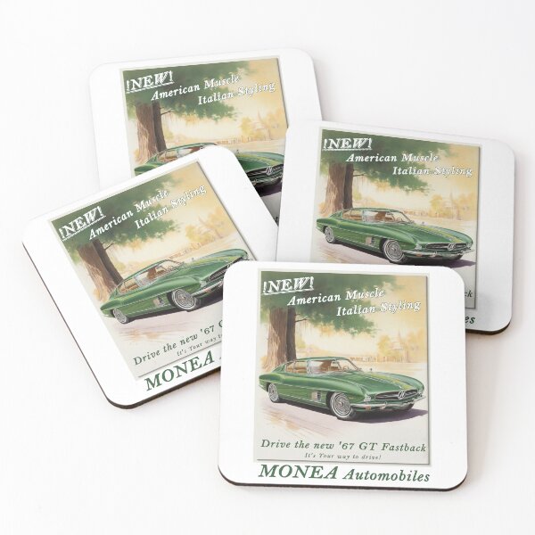 Item preview, 1967 car poster - Monea GT Fastback green designed and sold by Museum Of Non-Existing Art.