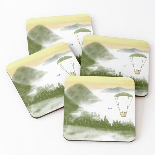 Item preview, Three friends on an adventure in oriental mountains  designed and sold by greenPQBstudio.
