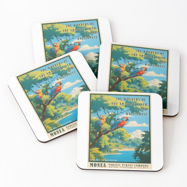 Item preview, vintage holiday poster wonders of the amazon river parrots designed and sold by Museum Of Non-Existing Art.