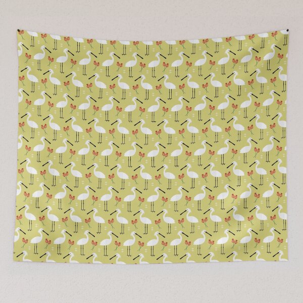 Item preview, Spoonbills on green designed and sold by reneesillus.